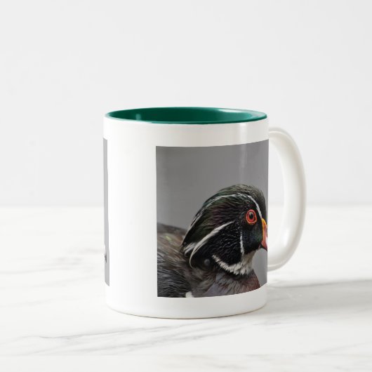 アメリカオシのツートーンマグの緑 ツートーンマグカップ (正面右)