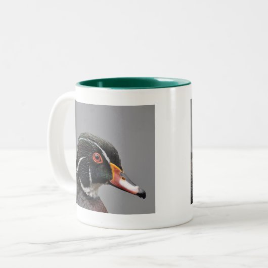 アメリカオシのツートーンマグの緑 ツートーンマグカップ (正面左)