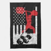 アメリカオリンピック重量挙げ キッチンタオル (縦)