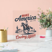 アメリカカウボーイを再び馬にする アクリルサイン (ウェディング)