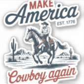 アメリカカウボーイを再び馬にする シール (正面)