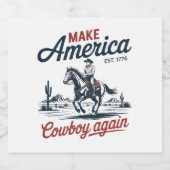 アメリカカウボーイを再び馬にする スパークリングワインラベル (シングルラベル)