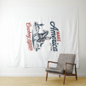 アメリカカウボーイを再び馬にする タペストリー (インサイチュ(横))