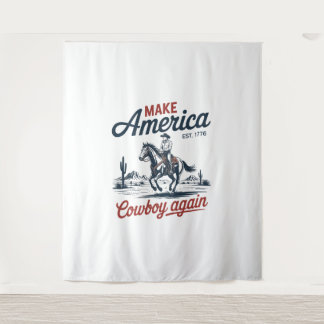 アメリカカウボーイを再び馬にする タペストリー