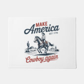 アメリカカウボーイを再び馬にする ドアマット (正面)