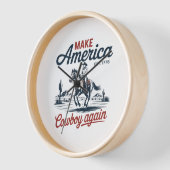 アメリカカウボーイを再び馬にする 壁時計 (傾斜)