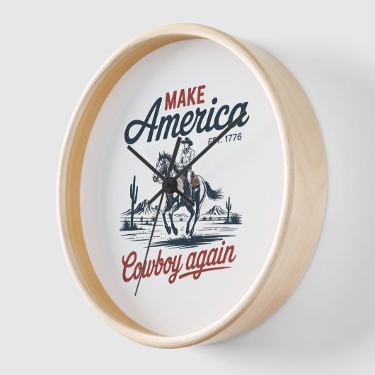 アメリカカウボーイを再び馬にする 壁時計 (傾斜)