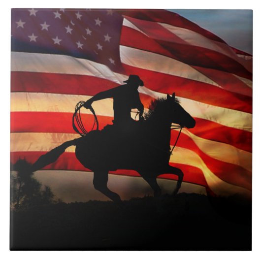 アメリカカウボーイカントリーウェスタンホース タイル (正面)