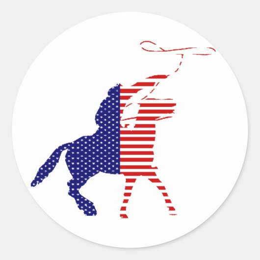 アメリカカウボーイステッカー ラウンドシール (正面)