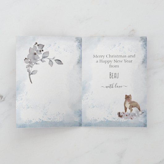 アメリカカスタマイズのいじめっ水の色のクリスマス シーズンカード (内部)