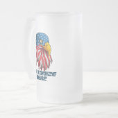 アメリカカスタマイズ国国愛国的なアメリカ国旗のハゲ・イーグル フロストグラスビールジョッキ (正面左)