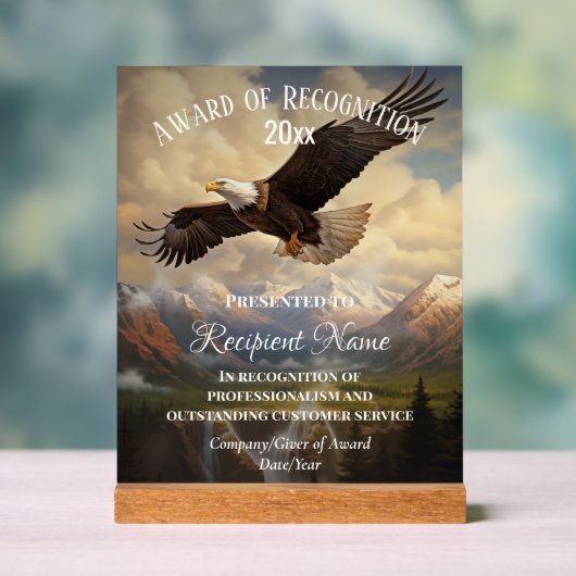 アメリカカスタムのハゲ企業のワシ賞プラーク アクリルサイン (ニュートラル)