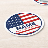 アメリカカスタム国旗の選挙運動 ラウンドペーパーコースター (アングル)