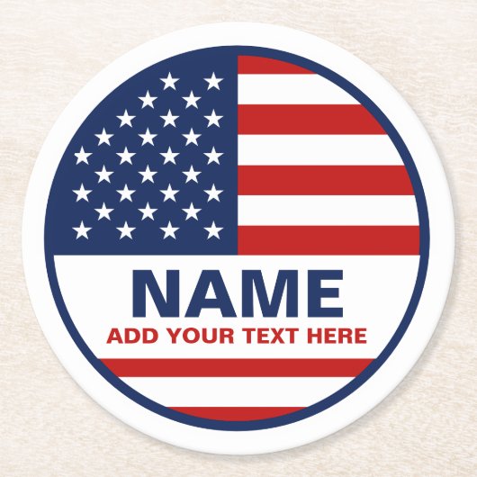 アメリカカスタム国旗の選挙運動 ラウンドペーパーコースター (正面)