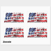 アメリカカッコいいに素晴らし愛国心と神の祝福 長方形シール (シート)