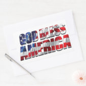 アメリカカッコいいに素晴らし愛国心と神の祝福 長方形シール (封筒)