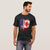 アメリカカナダ伝統月カナダ国旗のハート Tシャツ (正面フル)