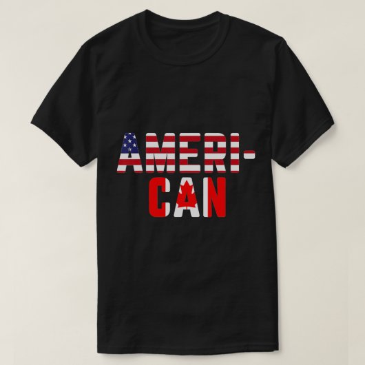 アメリカカナダ国旗America Canada Patriotic T Tシャツ (デザイン正面)