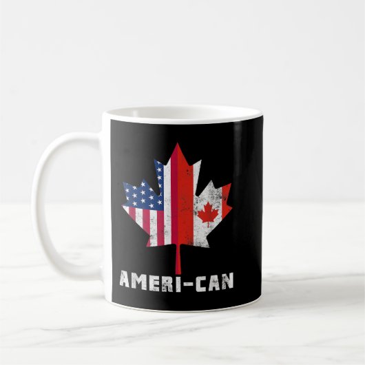 アメリカカナダ国旗America Canada Patriotic Te コーヒーマグカップ (左)