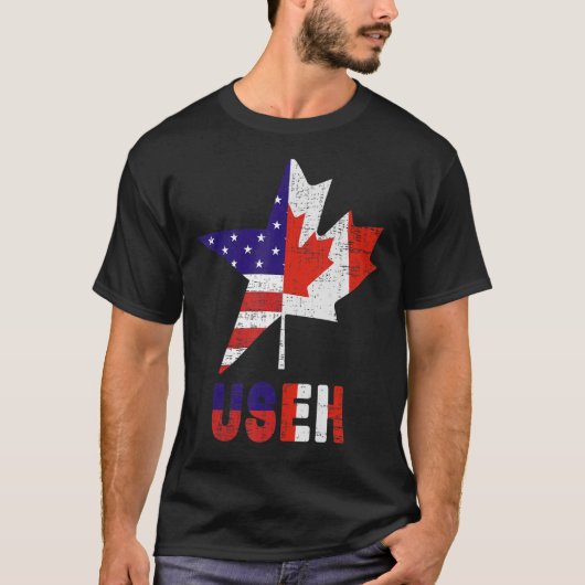 アメリカカナダ国旗American Canada Usa U Tシャツ (正面)