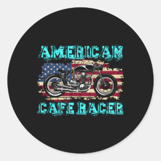 アメリカカフェレーサーバイクもしくは自転車に乗る人ns ラウンドシール