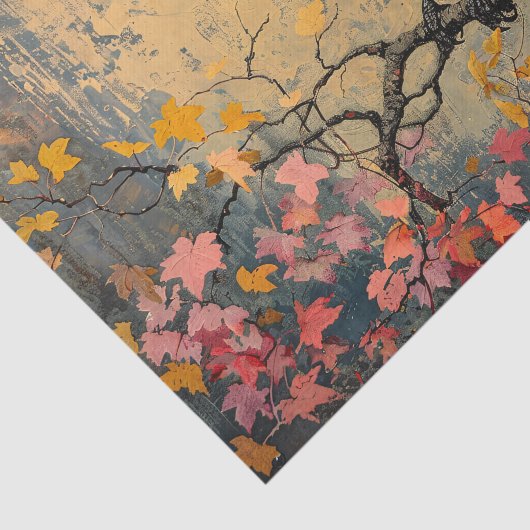 アメリカカラスの秋の絵画葉の切り離し 薄葉紙 (詳細)