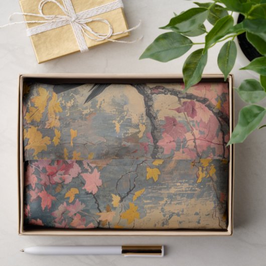 アメリカカラスの秋の絵画葉の切り離し 薄葉紙 (ギフト)