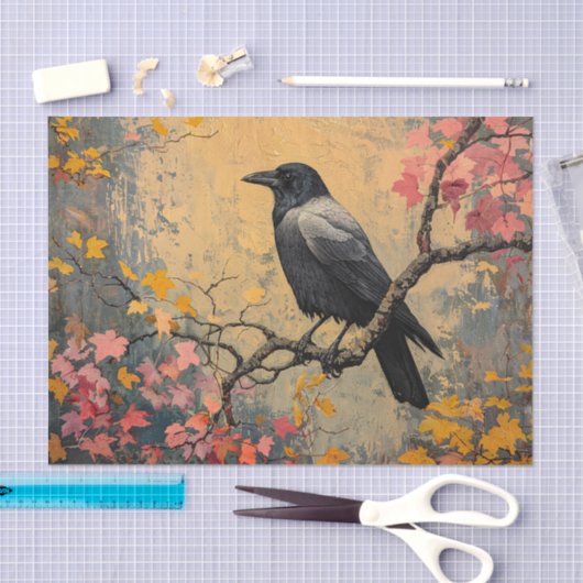 アメリカカラスの秋の絵画葉の切り離し 薄葉紙 (クラフト)