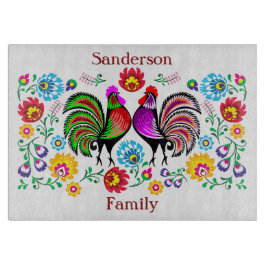 アメリカカラフルなオンドリ カッティングボード