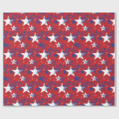 アメリカカラフルのシンボル星 ラッピングペーパー (フラット)
