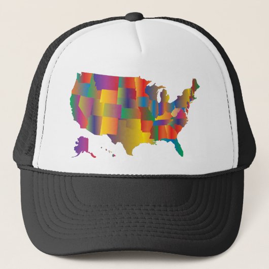 アメリカカラフルの地図 キャップ (正面)
