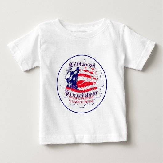 アメリカカラフル国旗の色ヒラリー(アメリカ合衆国のプレ向け) ベビーTシャツ (正面)