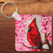 アメリカカーディナル  キーホルダー (正面)