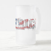 アメリカガラスのマグ フロストグラスビールジョッキ (正面右)