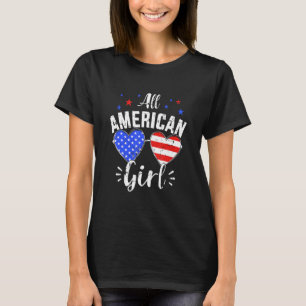 アメリカガールズ7月4日ウィメンズオールアメリカンダウグ Tシャツ