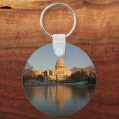 アメリカキャピトル建物サンセット キーホルダー (正面)