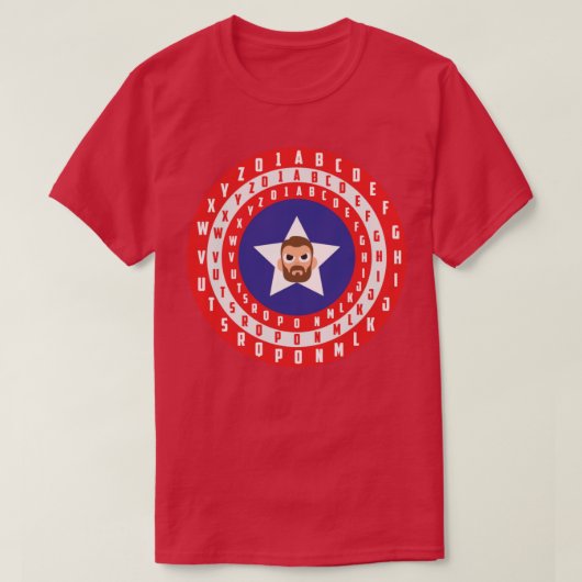 アメリカキャプテンタイポグラフィシールド Tシャツ (デザイン正面)