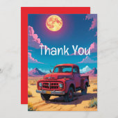 アメリカクラシックのピックアップトラック サンキューカード (正面/裏面)
