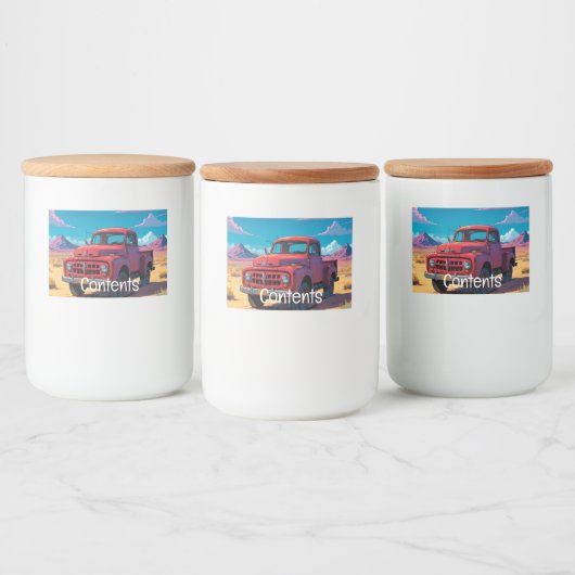 アメリカクラシックのピックアップトラック フードラベル (ボトル)