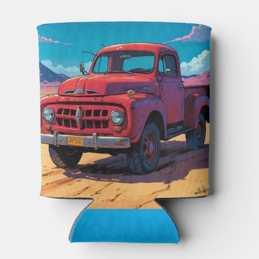 アメリカクラシックのピックアップトラック 缶クーラー (裏面)