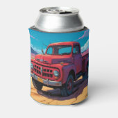 アメリカクラシックのピックアップトラック 缶クーラー (缶裏面)