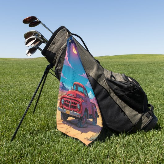 アメリカクラシックのピックアップ ゴルフタオル (グリーン)