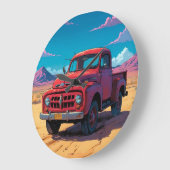 アメリカクラシックのピックアップ ラージ壁時計 (傾斜)