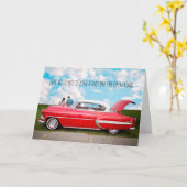 アメリカクラシックカーラバー記念日カード カード (黄色い花)