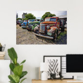 アメリカクラシックトラックのラインナップ ポスター (ホームオフィス)