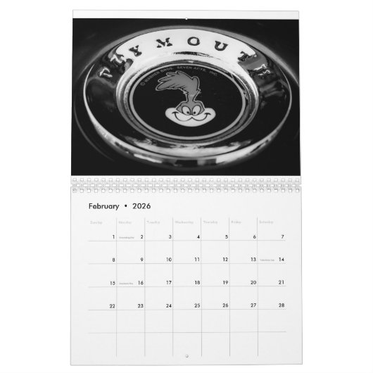 アメリカクラシック自動車カレンダー カレンダー (2月 2026)