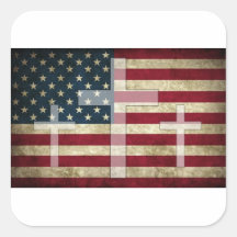 アメリカクロスステッカー