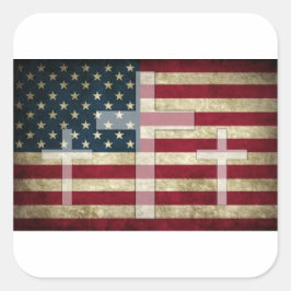 アメリカクロスステッカー スクエアシール