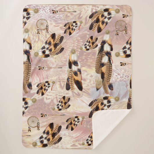 アメリカクロペリカンまたは鷹の羽 シェルパブランケット (正面)