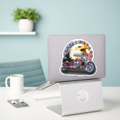 アメリカクロムショッパーイーグル米国国旗の愛国心 シール (デスク上のノートパソコン)